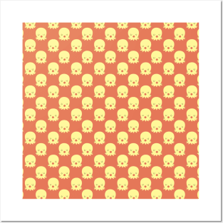 Kissy Face Yellow Octopus Pattern Posters and Art